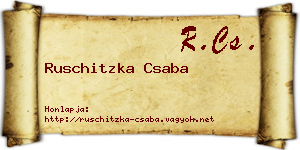 Ruschitzka Csaba névjegykártya